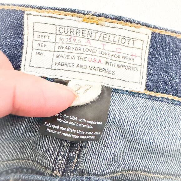 Hatch x Current Elliott The Maternity Stiletto Townie Denim Jeans Size 27 - Picture 6 of 8